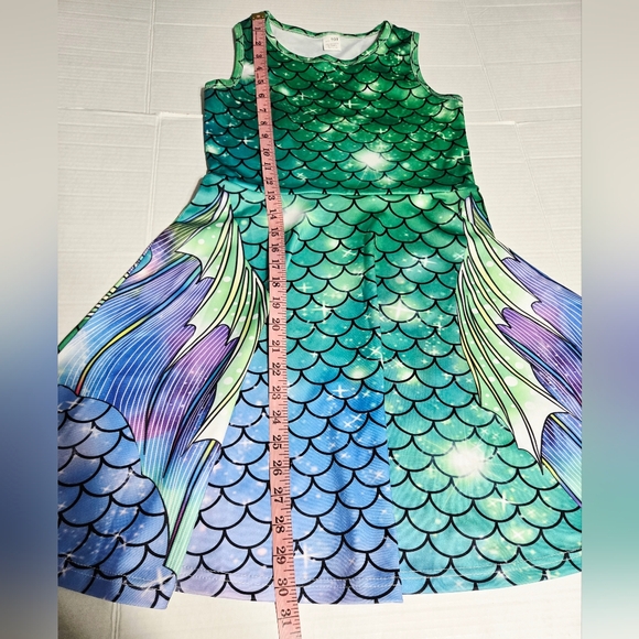 Mermaid Dress Girls Kids Summer Sleeveless Sundress Outfit Twirly 10 - Picture 8 of 8